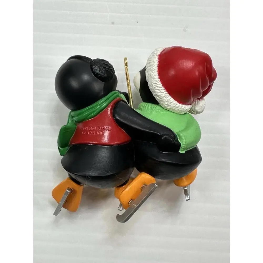 Hallmark Keepsake Mom & Dad‎ Skating Penguins 1989 Christmas Ornament